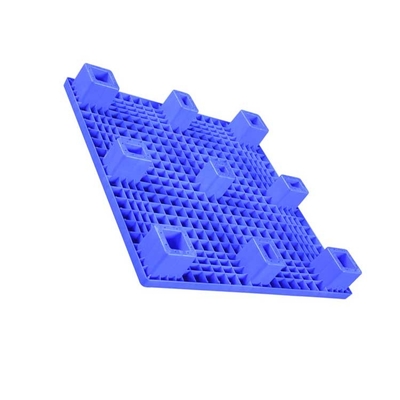 식품 공장을 위한 그리드 표면 평평한 플라스틱제 팰릿 1000 Ｘ 1000 Ｘ 140 푸른 HDPE 600kG 하중