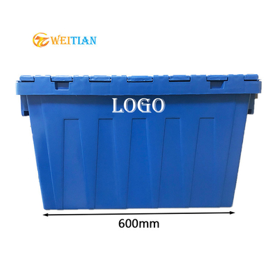 60L 재사용할 수 있는 플라스틱 이동 박스 슬립 방지성 히기에킨 HDPE 로드 50Kg
