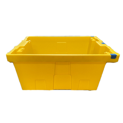 100% HDPE 노랗 이동하는 플라스틱 나무상자 600 Ｘ 400 Ｘ 275 밀리미터 과중한 업무 오래가는 EU 박스
