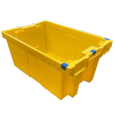 나무상자 네스테이블 플라스틱 나무상자를 이동하는 60 Ｘ 40 Ｘ 27.5 센티미터 HDPE 노랑색 플라스틱