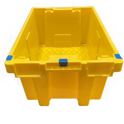 HDPE 노란 네스테이블 플라스틱은 나무상자를 이동하는 아주 튼튼하 스태커블을 나무 상자에 채워 넣습니다