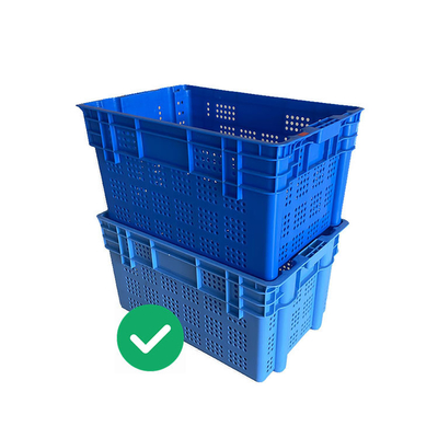 Nestable HDPE 음식 플라스틱은 저항하는 동적인 짐 50Kg를 상자에 넣습니다