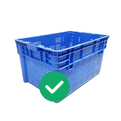 Virgin PP HDPE 해산물 쌓을 수 있는 저장 크레이트 70Kg 짐 Nestable 플라스틱 크레이트