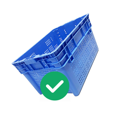 HDPE 파란 플라스틱 이동하는 크레이트 50Kg 짐 해산물 급료에 의하여 송풍되는 Nestable
