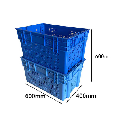 이동하는 600 Ｘ 400 플라스틱은 100% HDPE 푸른 식품 그레이드 플라스틱 사과 나무상자를 나무 상자에 채워 넣습니다