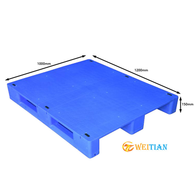 산업적 HDPE 플라스틱제 팰릿 PE는 1200 Ｘ 1000 4 방식 엔트리를 청색화합니다